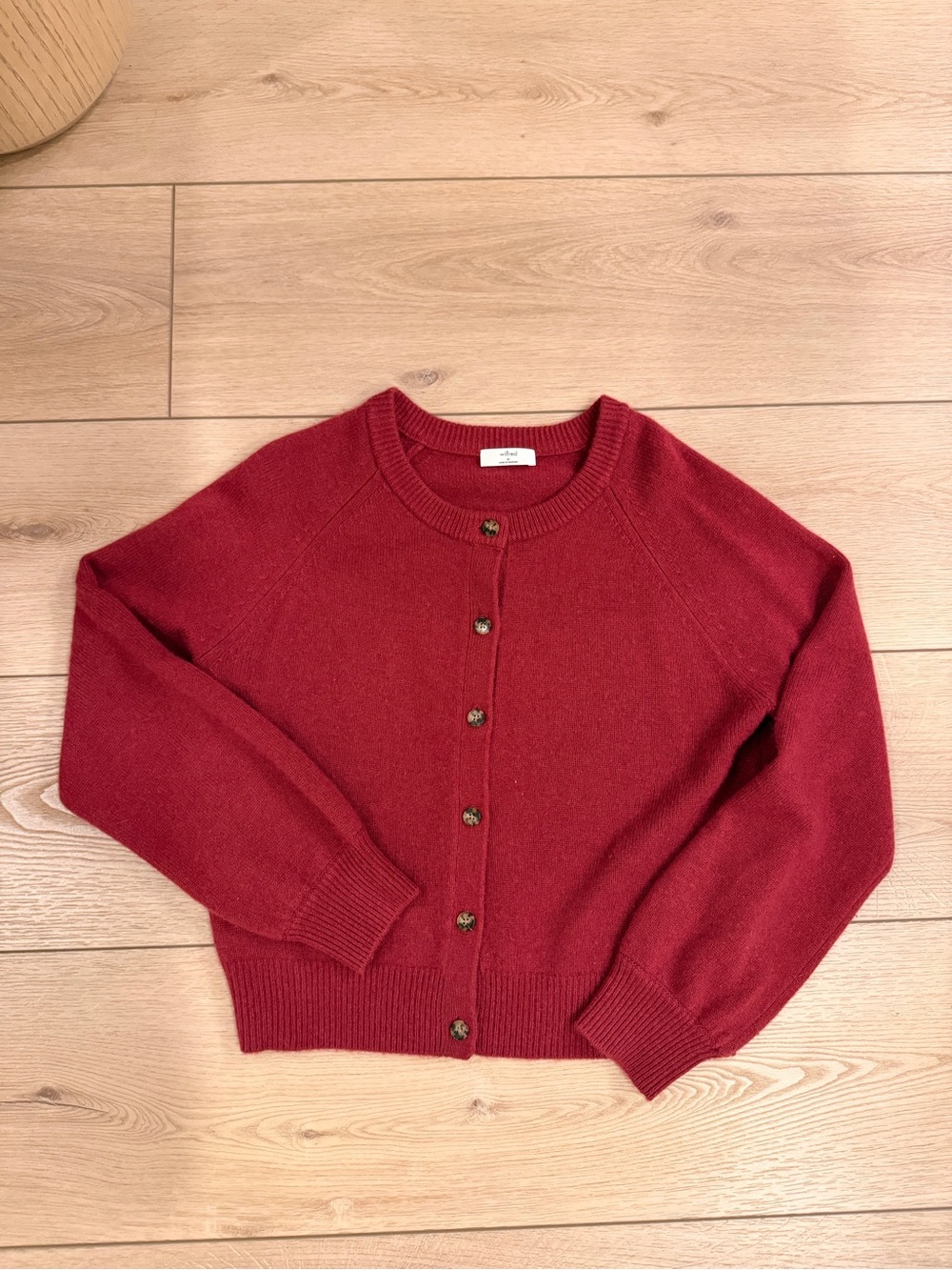 Wilfred Cherry Red Button-Front Cardigan